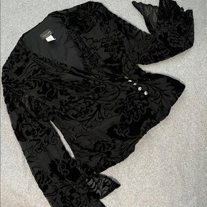 Vintage Xscape Velvet Burnout Top Medium Wimsigoth Gothic Moody Vamp Evening